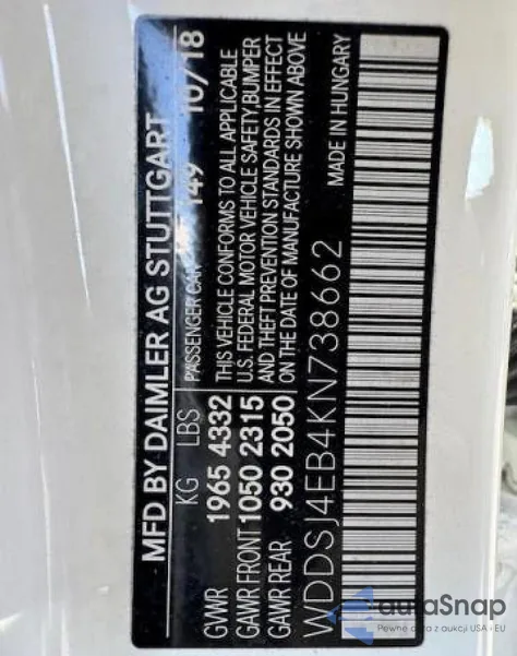 2019 Mercedes-Benz Cla 250 z USA, uszkodzony, nr VIN WDDSJ4EB4KN738662